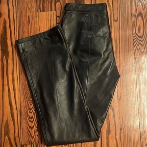 100% Genuine Leather black belted Vintage Pants